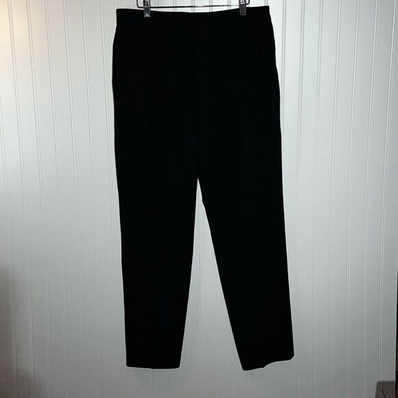 Liz Claiborne Suits Flat Front Pants Women’s 12 Black Lined Classic Slit Pocket - Picture 5 of 9
